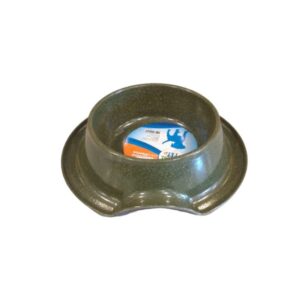 Comedero/Bebedero de melamina con recolector – M – Verde