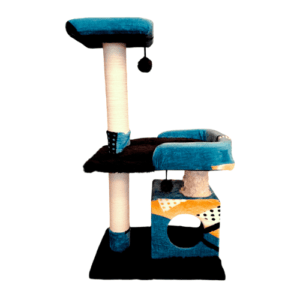 Gimnasio Rascador Para Gato Triple Cucha Cubo Tom | 1,10 mts de Altura