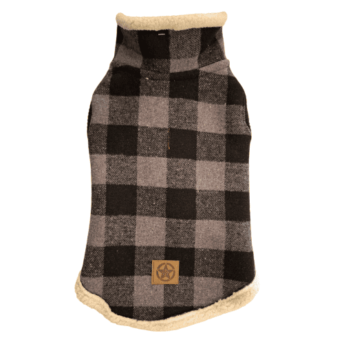 Ropita Camisaco Cuadrillé con Corderito para Perro